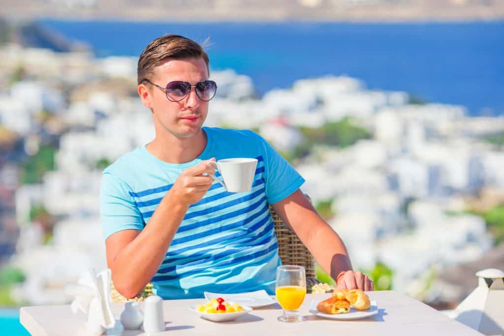 Breakfast with a view in Gay Mykonos