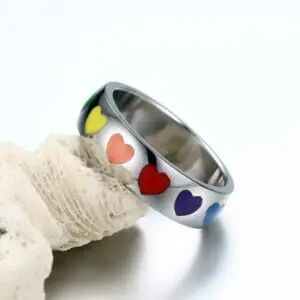 Rainbow Hearts Pride Ring