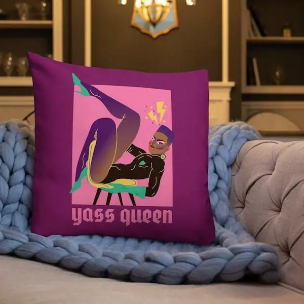 gay birthday gifts - Yasss Queen Premium Pillow