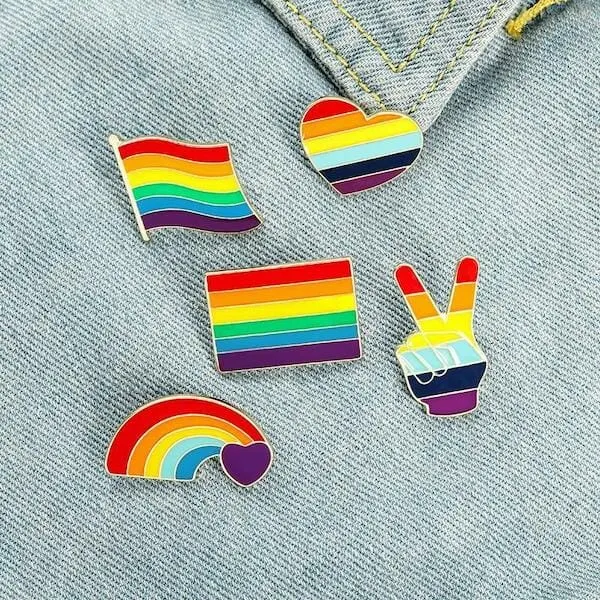 gay gifts - Fabulous Pride Enamel Pins Starter Pack (5 Piece)
