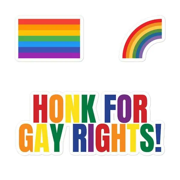 gay gifts - Honk For Gay Rights Bubble-Free Stickers