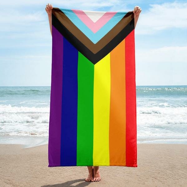 gay pride gifts - LGBT Progress Pride Towel