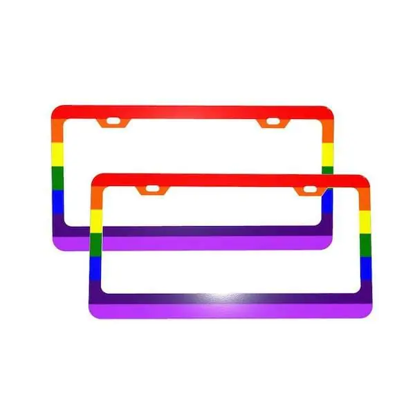 gifts for gay best friend - LGBT Rainbow License Plate Frame