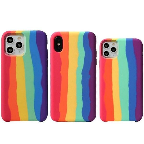 gifts for gay best friend - Rainbow Art Liquid Silicone iPhone Case