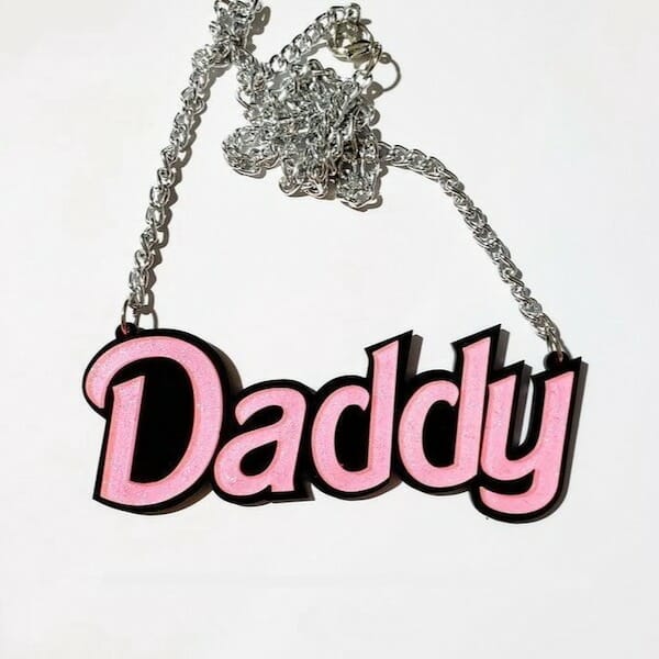 gifts for gay men - Daddy Acrylic Statement Chain Necklace