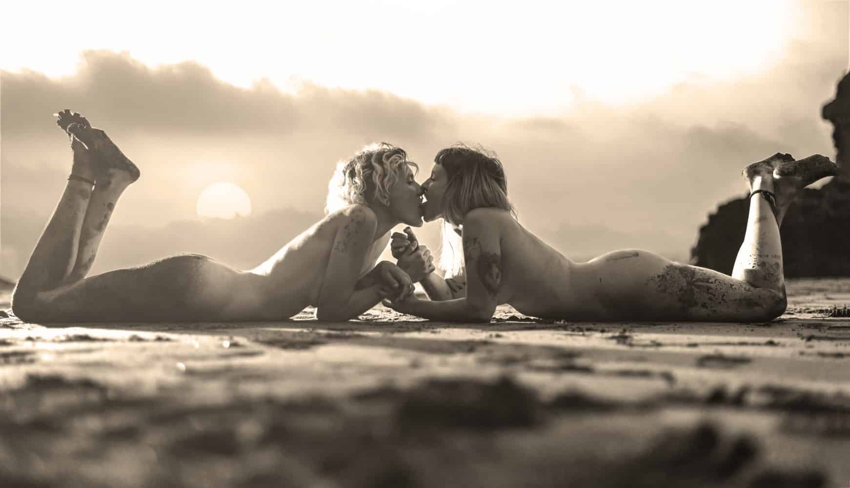 Lesbian Sex On A Nude Beach