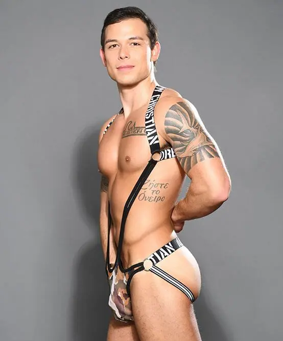 Andrew Christian Sheer Camouflage Ring Harness Singlet w: Almost Naked