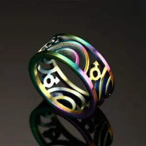 Cut Out Design LGBT Rainbow Ring