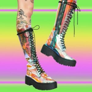 LGBT Boots - Translucent Cross-Tied Boots