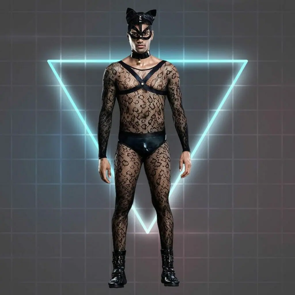 Mesh Gay Cat Costume - sexy gay halloween costume ideas
