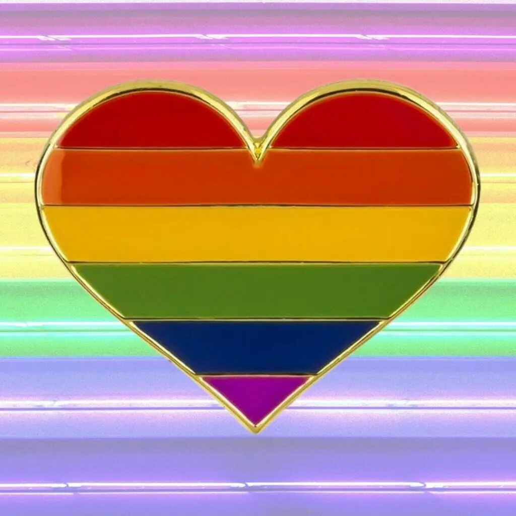 LGBT Pride Heart Enamel Pin - lgbtq lapel pin