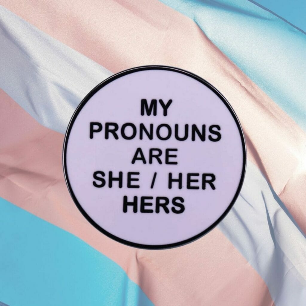 My Pronouns Are She/Her/Hers Enamel Pin - lgbt enamel pins