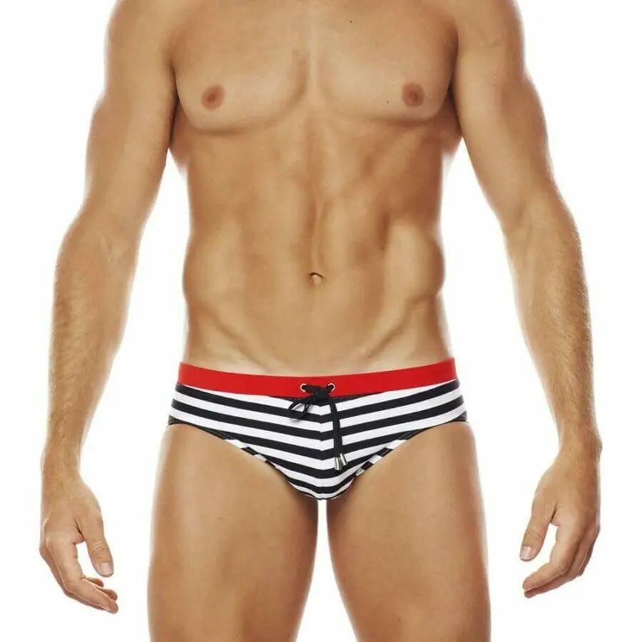 Navy Striped Swimmers - gay swimsuit