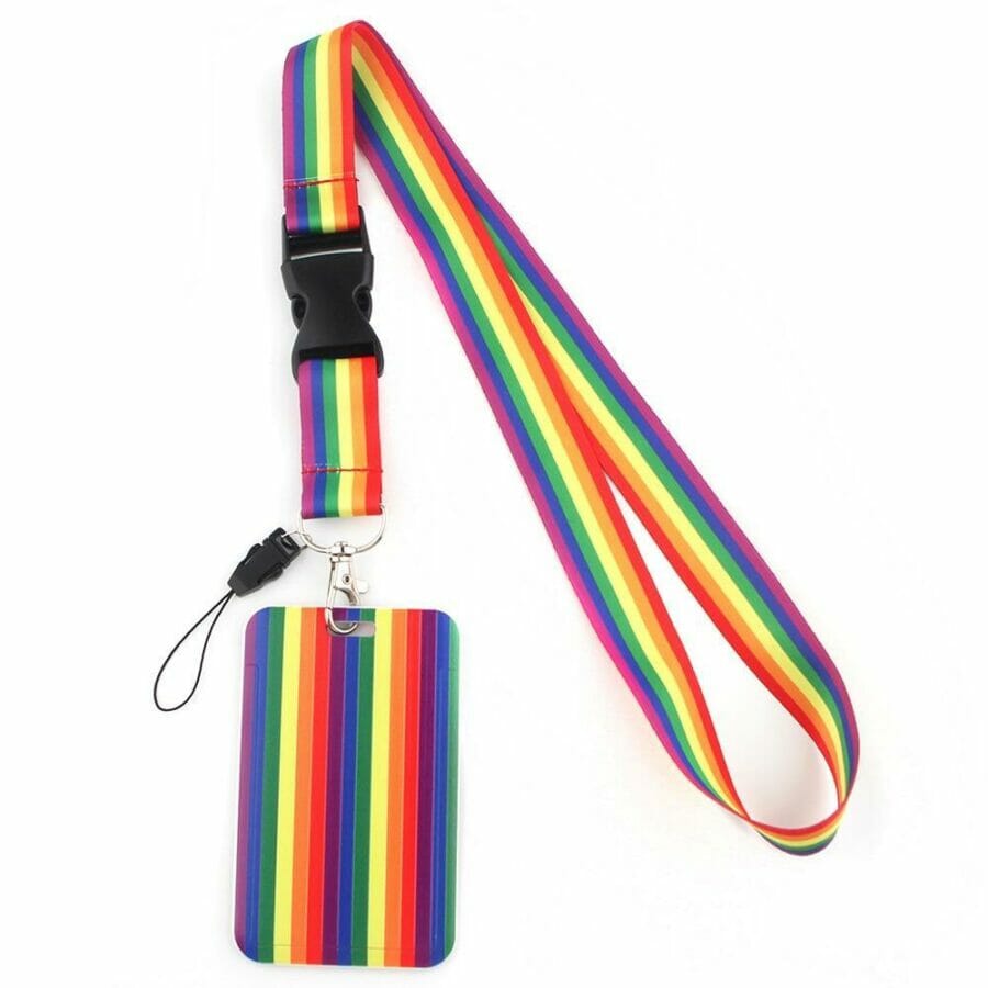 Rainbow Neck Strap Lanyard + ID Case