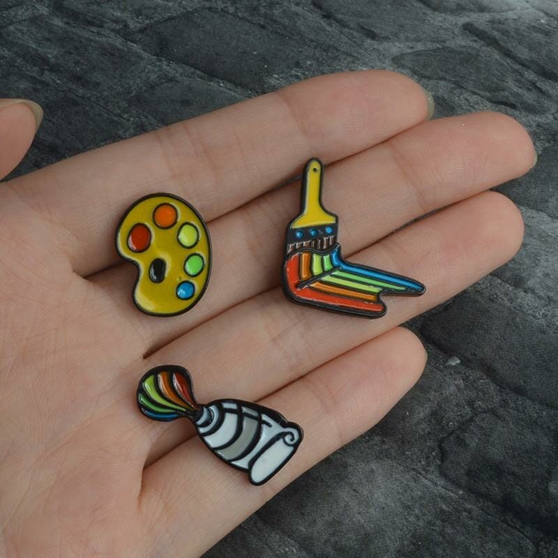 Rainbow Paint Brush Enamel Pin - LGBT pins