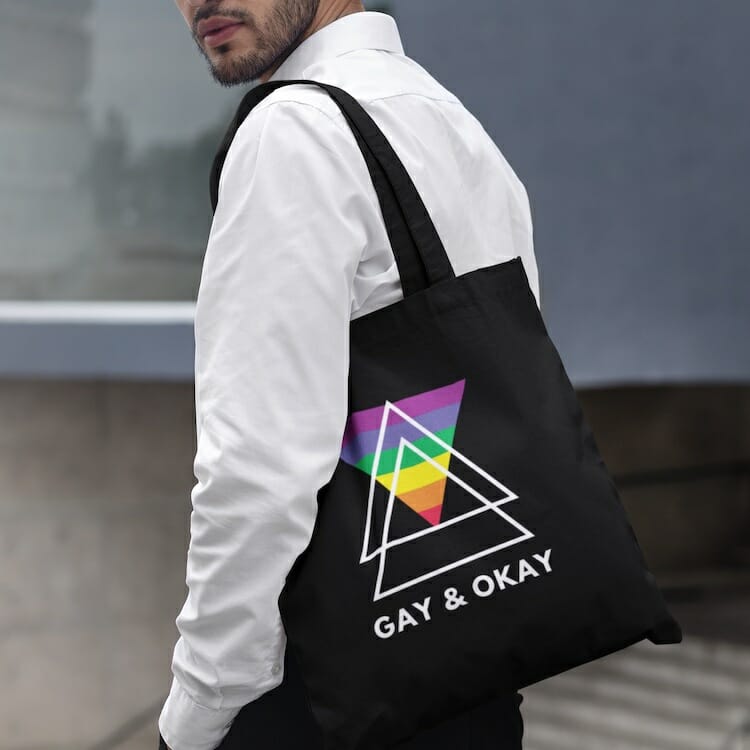 Gay & OK Eco Tote Bag - lgbt tote bag