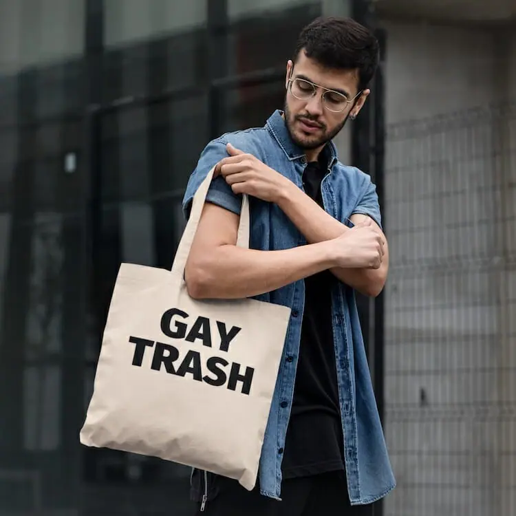 Gay Trash Eco Tote Bag - lgbt tote bag