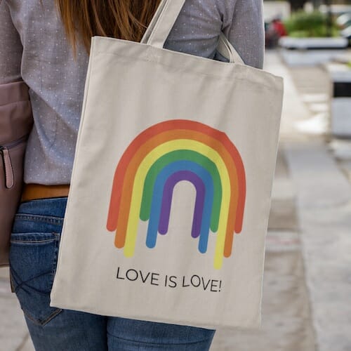 Love Is Love Eco Tote Bag- gay pride tote bags