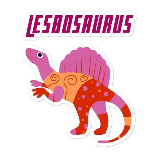 Lesbosaurus Bubble-Free Stickers