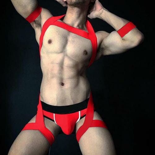 Elastic Full Body Halter-Harness Clubwear gay