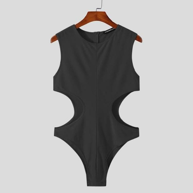festival attire male - Sexy Sleeveless Hollow Bodysuit