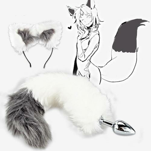 gay anal plug - Cat Tail Butt Plug With Ear Headband