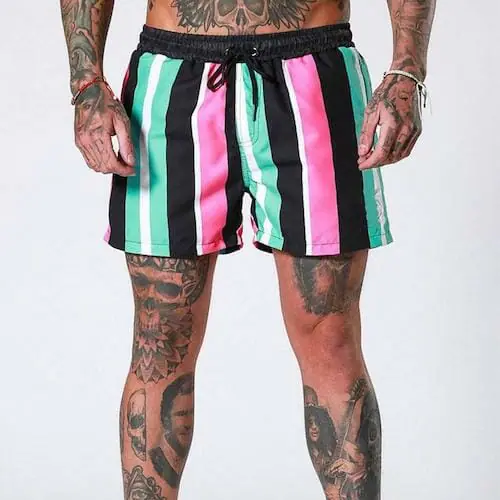 gay booty shorts - Vertical Striped Shorts