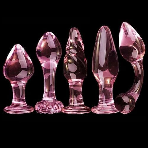 gay butt plug - Pink Glass Butt Plug 2