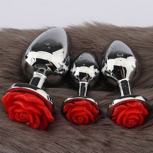 gay butt toy - Stainless Steel Rose Butt Plug