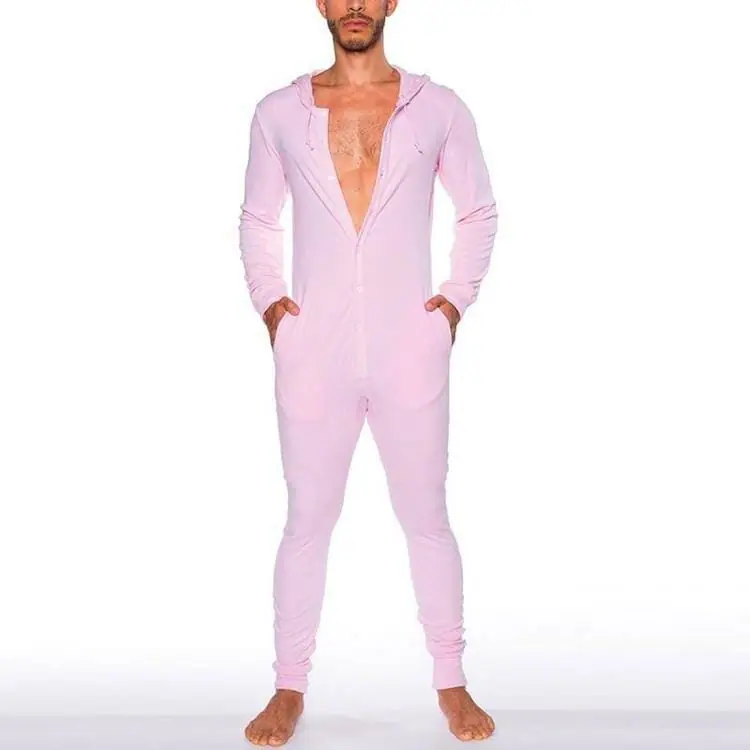 gay guys clothes - Cozy Hooded Pajama Romper