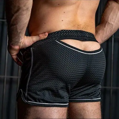 gay mens shorts - Sexy Mesh Booty Shorts