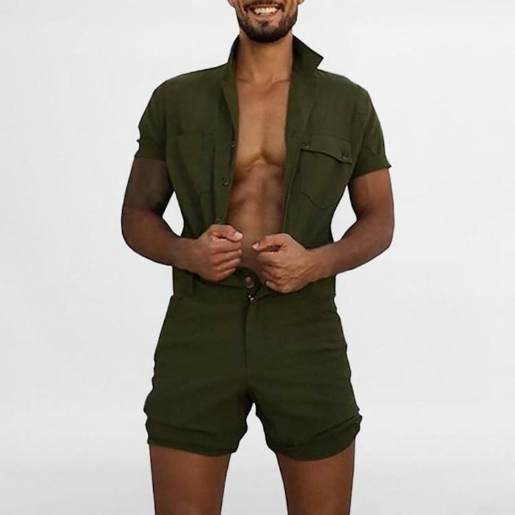 jumpsuit men -Utility Cargo Jumpsuit : Romper