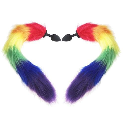 sex toys for him - Rainbow-Colored Tail Plug Sex Toy