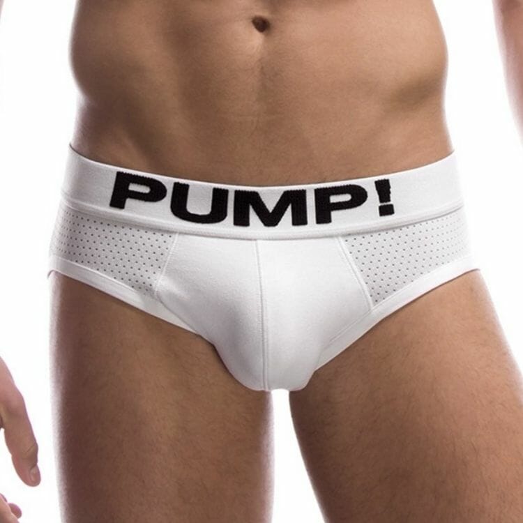 best pump! underwear - Men's Classic Low Rise Mesh White Briefs 12008
