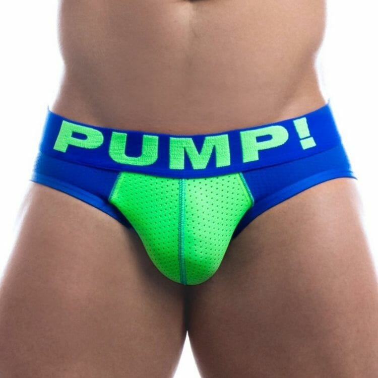 best pump! underwear - Men's Shockwave Cotton Mesh Brief BlueGreen 12026