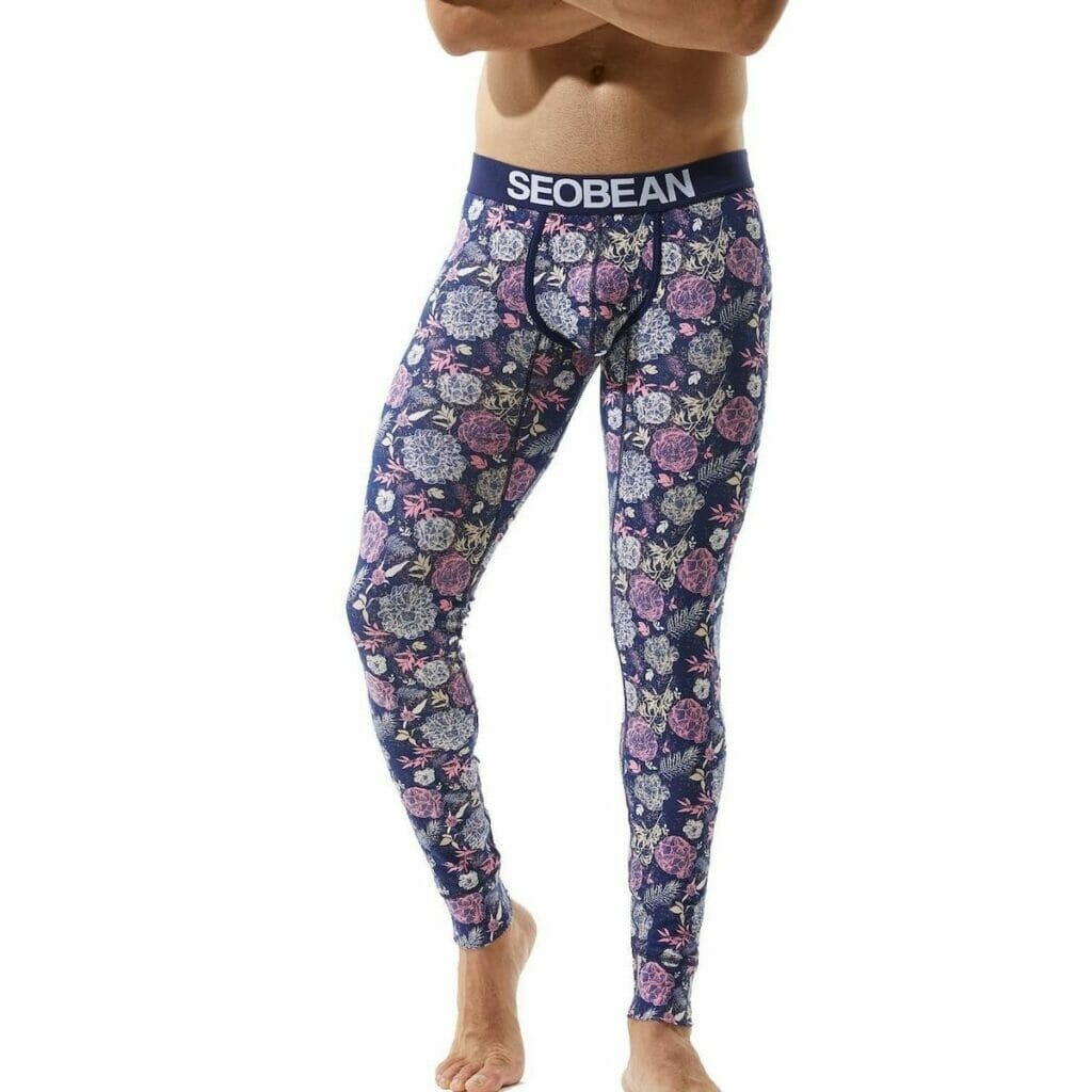 gay mens leggings - Seobean Floral Thermal Leggings : Underwear