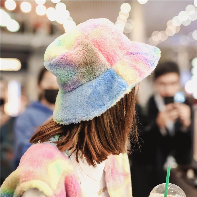 gay pride hat - gay hats - Fabulously Fluffy Tie-Dye Bucket Hat