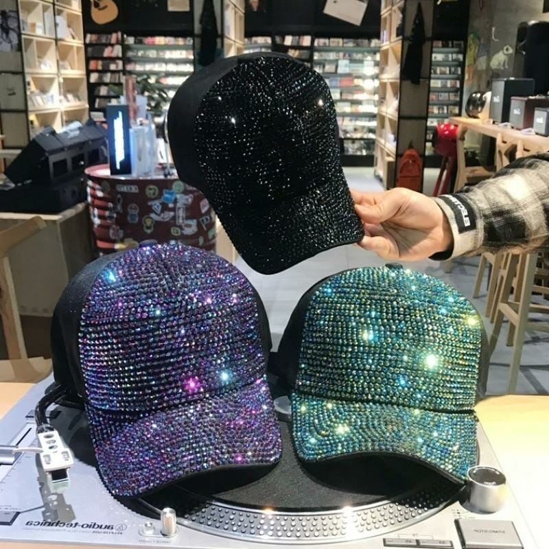 gay pride hat - gay hats - Fabulously Rhinestoned Baseball Cap