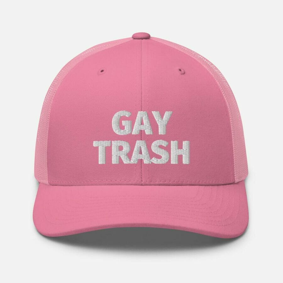 gay pride hat - gay hats - Gay Trash Trucker Cap