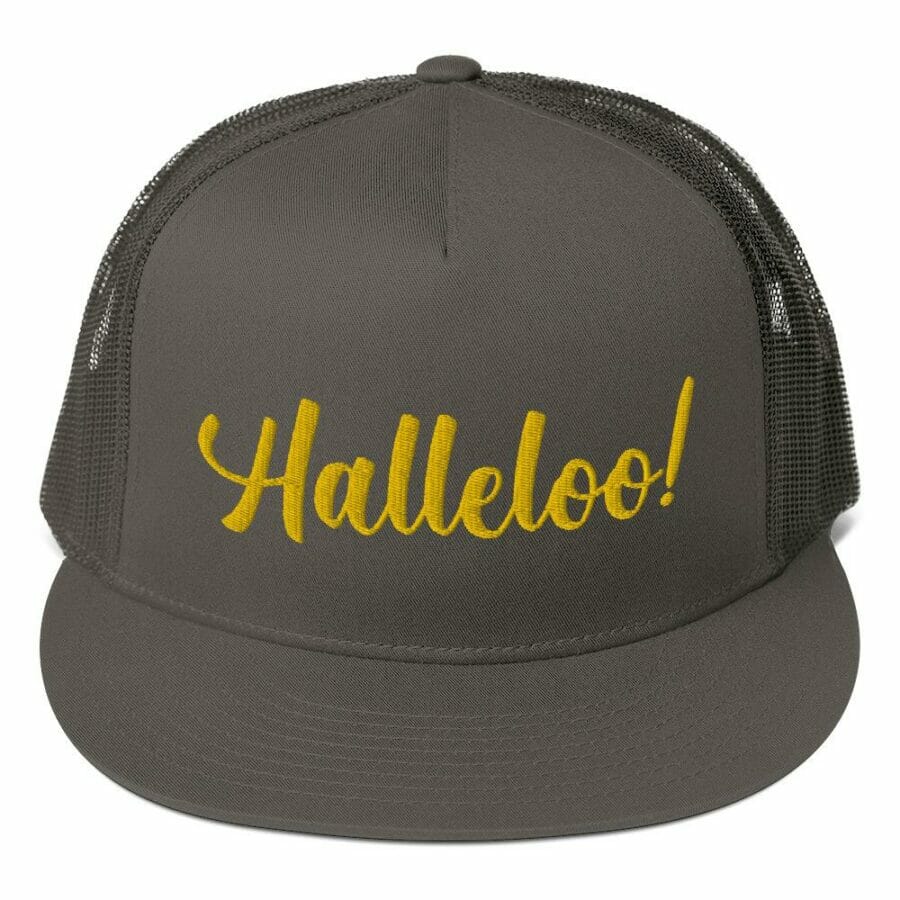 gay pride hat - gay hats - Halleloo! Mesh Back Snapback