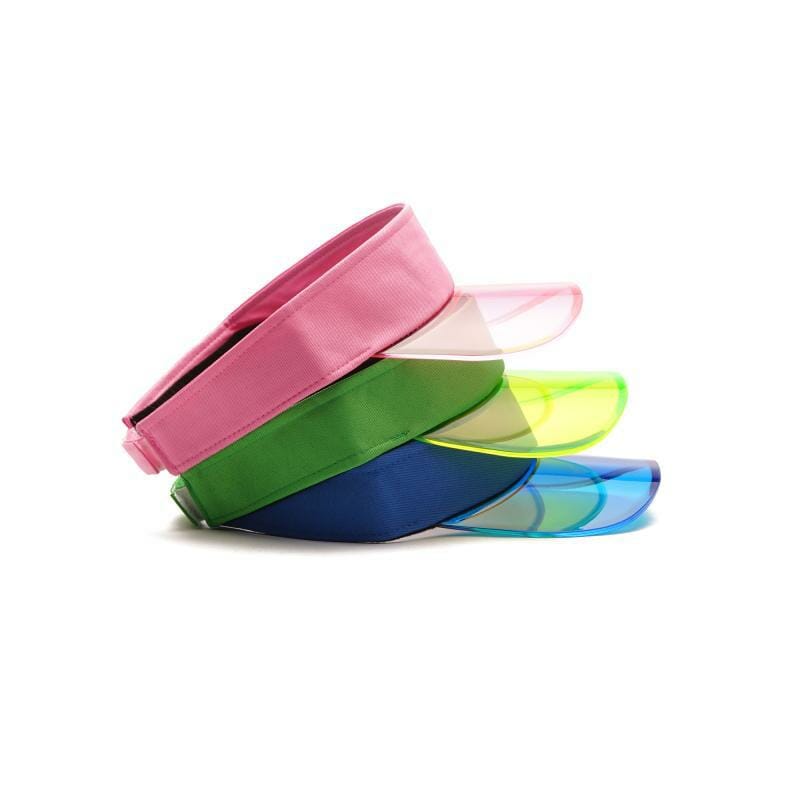 gay pride hat - gay hats - Hot Pink Transparent Sun Visor