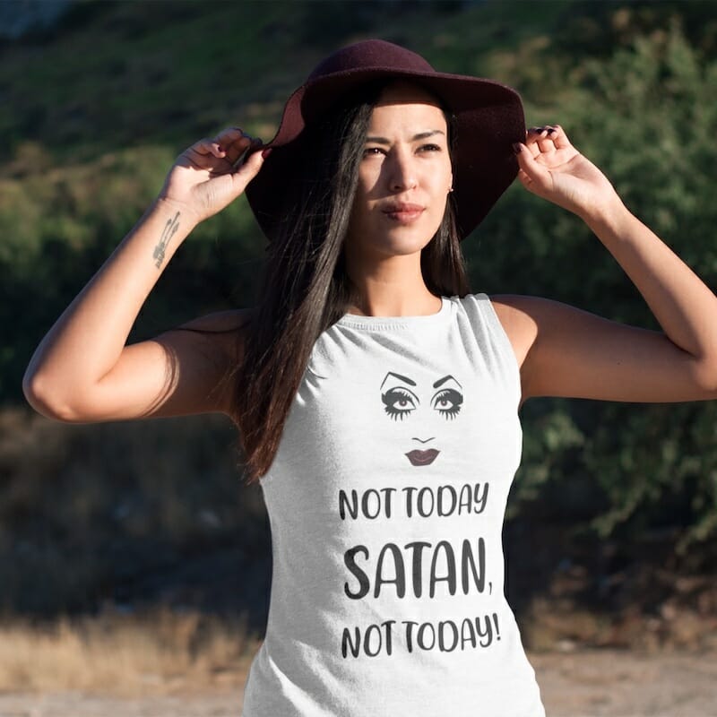 gay tank tops for sale - Not Today Satan Muscle Shirt