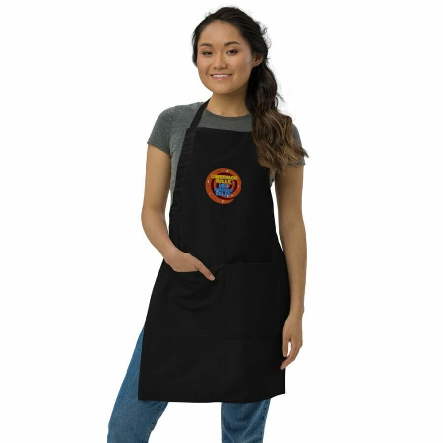 Cinnamon Rolls, Not Gender Roles Embroidered Apron - funny gay aprons * gay cooking aprons * gay pride apron * aprons for gay men
