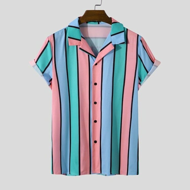 Classic Striped Short Sleeve Printed Shirt- queer shirt - gay shirt - lgbt shirt