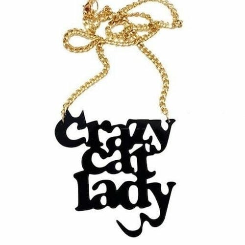 Crazy Cat Lady Acrylic Statement Chain Necklace - gay necklace - lgbt necklace - gay pride necklace - gay symbol necklace