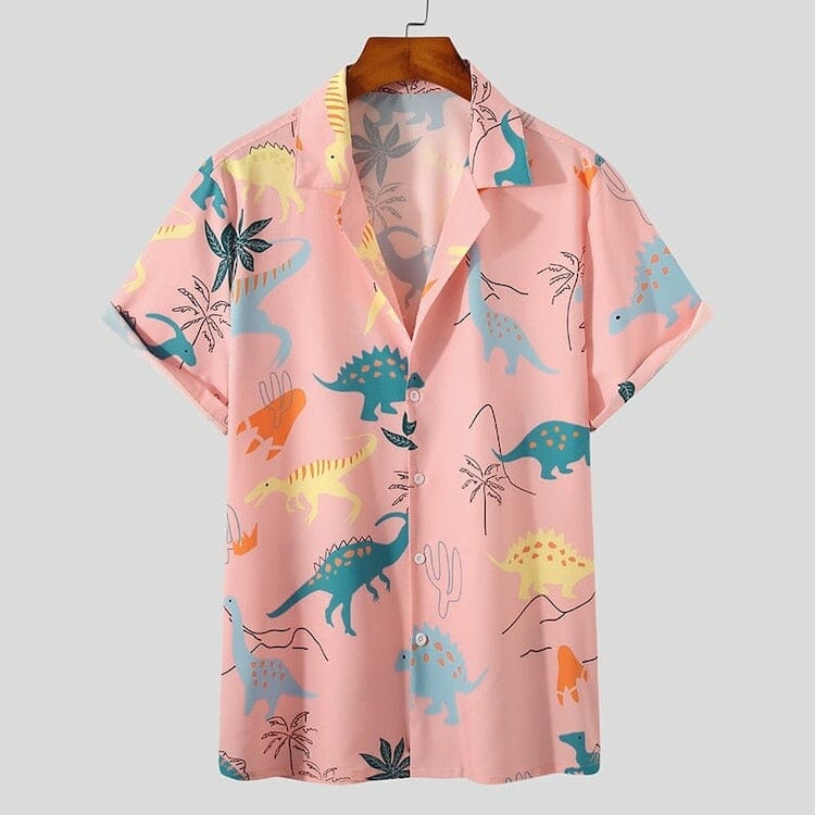 Cute Dinosaur Short Sleeve Printed Shirt- queer shirt - gay shirt - lgbt shirt