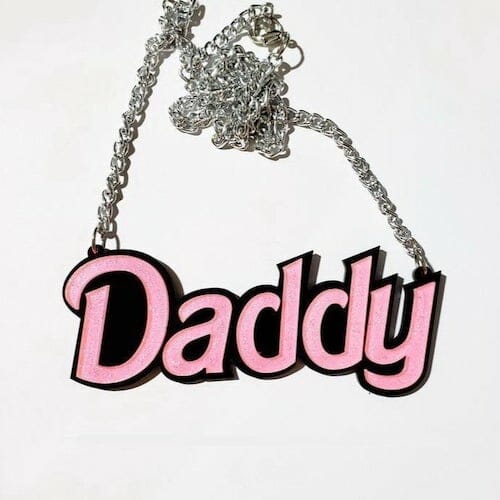 Daddy Acrylic Statement Chain Necklace - gay necklace - lgbt necklace - gay pride necklace - gay symbol necklace