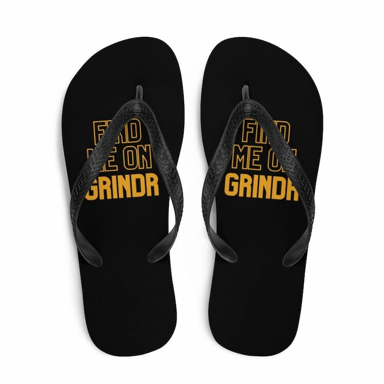 Find Me On Grindr Flip-Flops - gay flip flops - gay jandals - lgbt flip flops