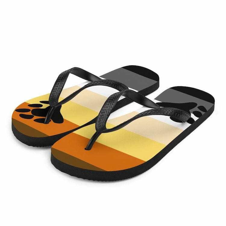 Gay Bear Pride Flip-Flops - gay flip flops - gay jandals - lgbt flip flops