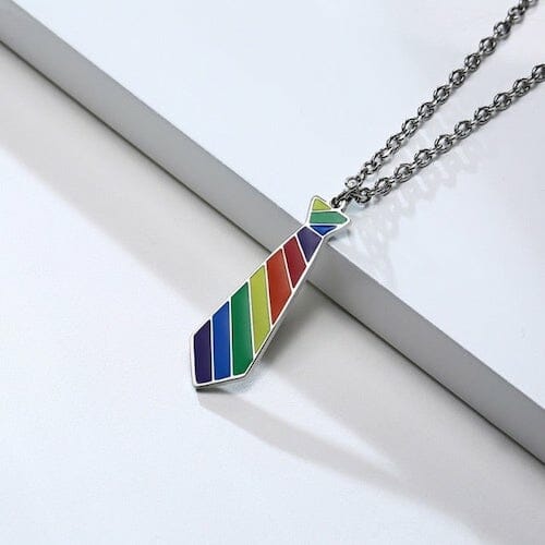 Gay Tie Necklace - gay necklace - lgbt necklace - gay pride necklace - gay symbol necklace